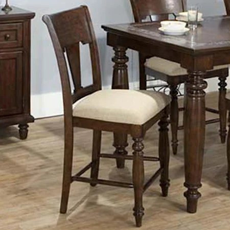 San Antonio Splat Back Bar Stool with Upholstered Seat